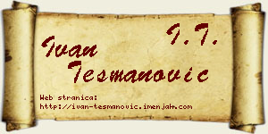 Ivan Tešmanović vizit kartica